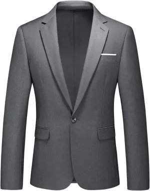 Men's Casual Slim Fit Suit Blazer Jacket One Button Lightweight Sport Coats Formal Dress Daily Business Suit Jacket