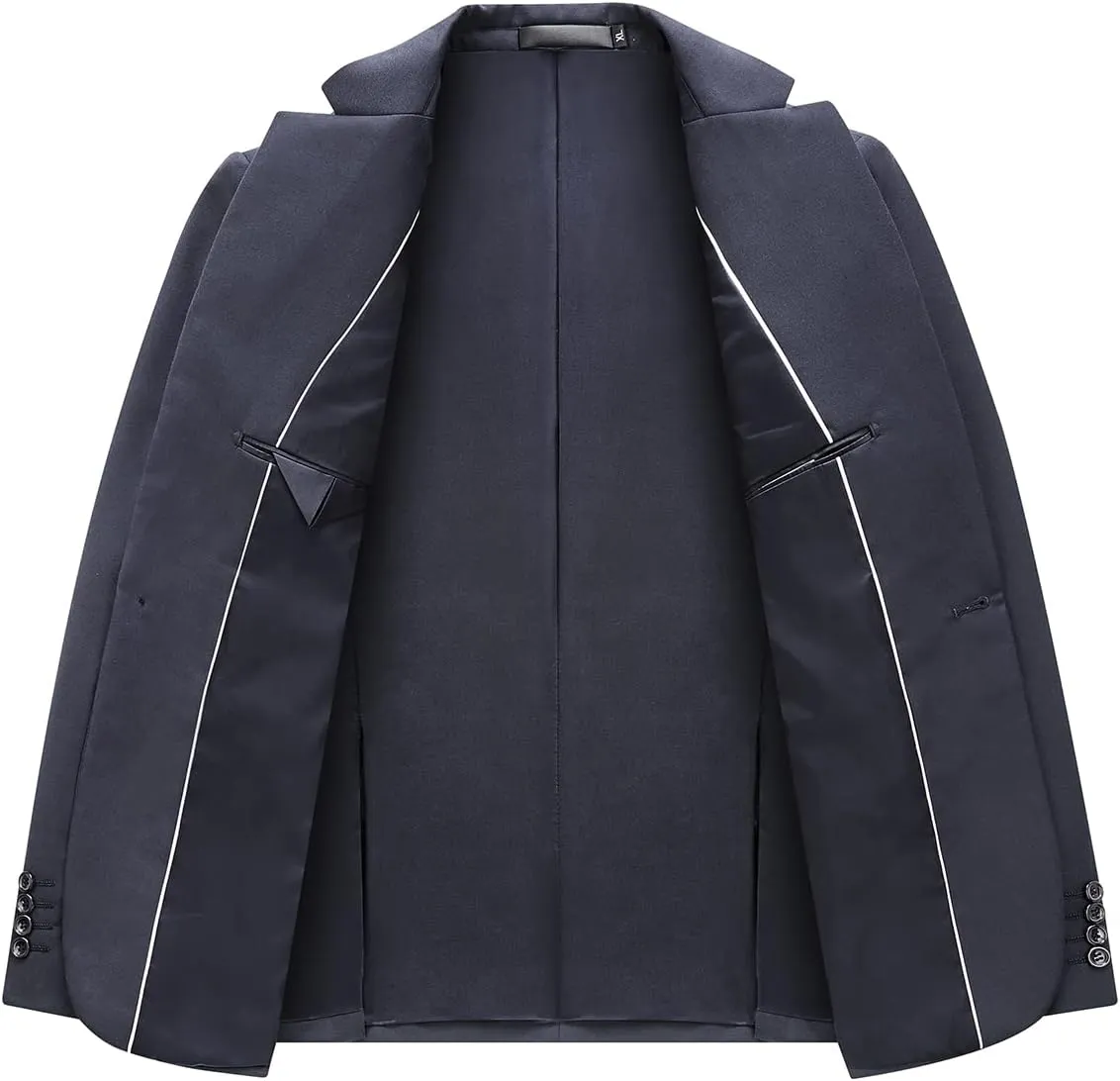 Men's Casual Slim Fit Suit Blazer Jacket One Button Lightweight Sport Coats Formal Dress Daily Business Suit Jacket