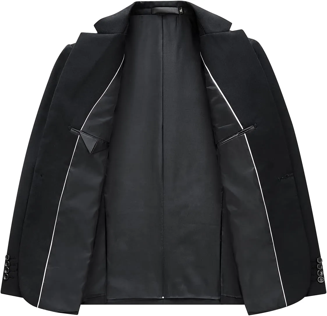 Men's Casual Slim Fit Suit Blazer Jacket One Button Lightweight Sport Coats Formal Dress Daily Business Suit Jacket