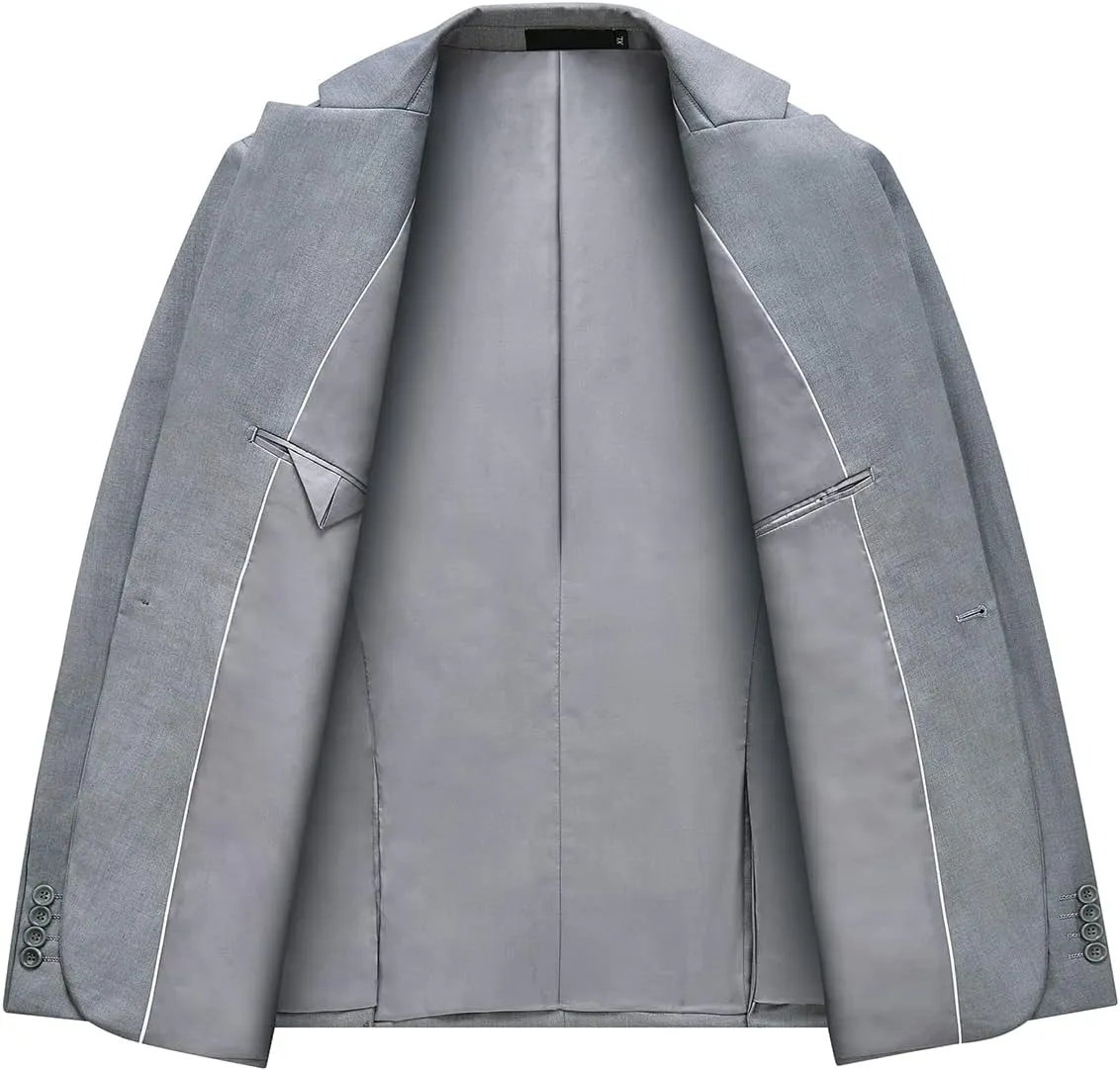 Men's Casual Slim Fit Suit Blazer Jacket One Button Lightweight Sport Coats Formal Dress Daily Business Suit Jacket