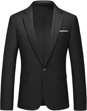 Men's Casual Slim Fit Suit Blazer Jacket One Button Lightweight Sport Coats Formal Dress Daily Business Suit Jacket