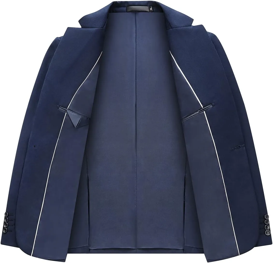 Men's Casual Slim Fit Suit Blazer Jacket One Button Lightweight Sport Coats Formal Dress Daily Business Suit Jacket