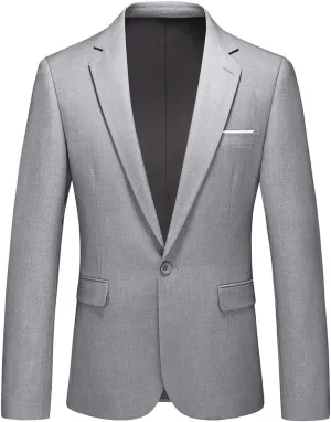 Men's Casual Slim Fit Suit Blazer Jacket One Button Lightweight Sport Coats Formal Dress Daily Business Suit Jacket