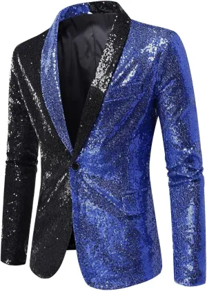 Mens Casual Suit Blazer Jackets Stand Collar Business Sport Coats Lightweight Fashion One Button Suit Jacket Big Tall