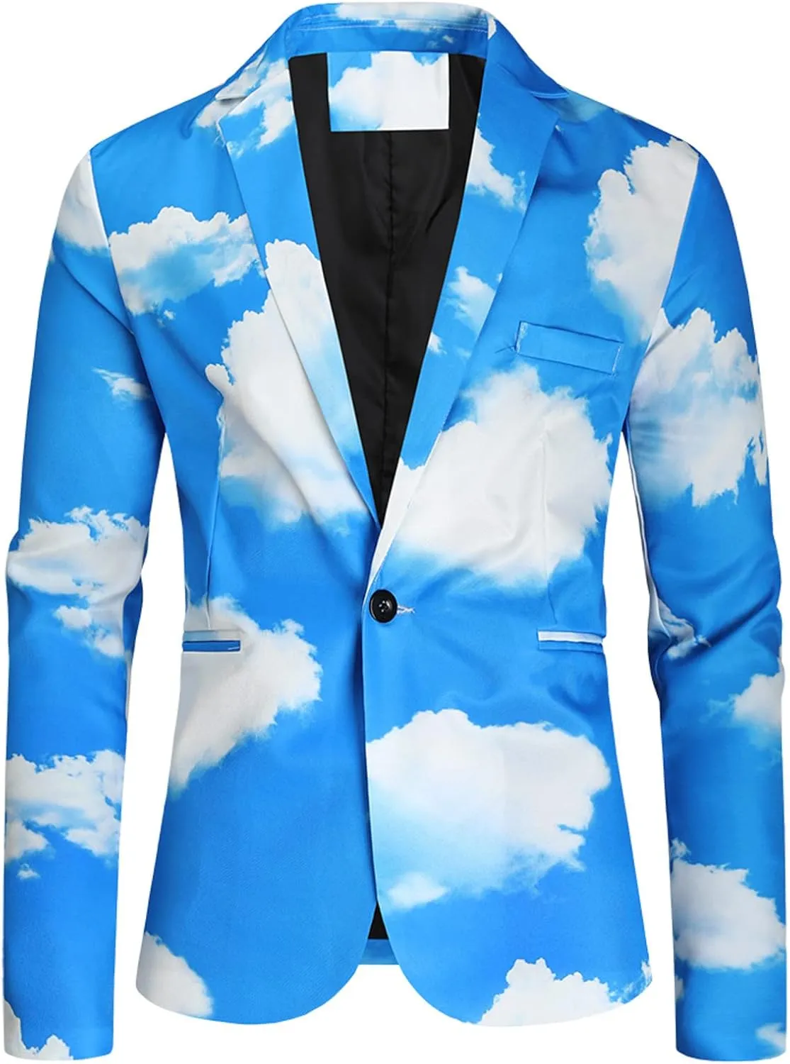 Mens Casual Suit Blazer Jackets Stand Collar Business Sport Coats Lightweight Fashion One Button Suit Jacket Big Tall
