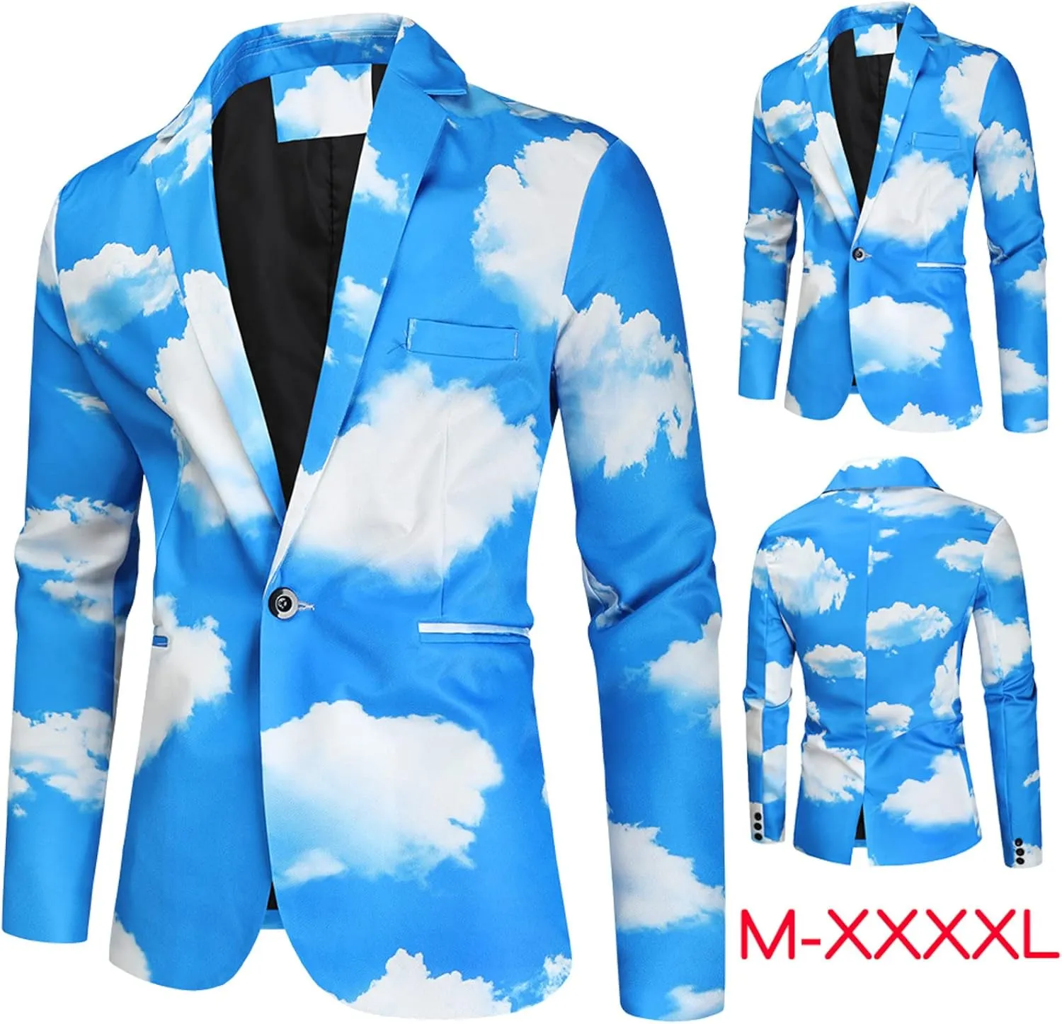 Mens Casual Suit Blazer Jackets Stand Collar Business Sport Coats Lightweight Fashion One Button Suit Jacket Big Tall