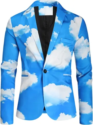 Mens Casual Suit Blazer Jackets Stand Collar Business Sport Coats Lightweight Fashion One Button Suit Jacket Big Tall