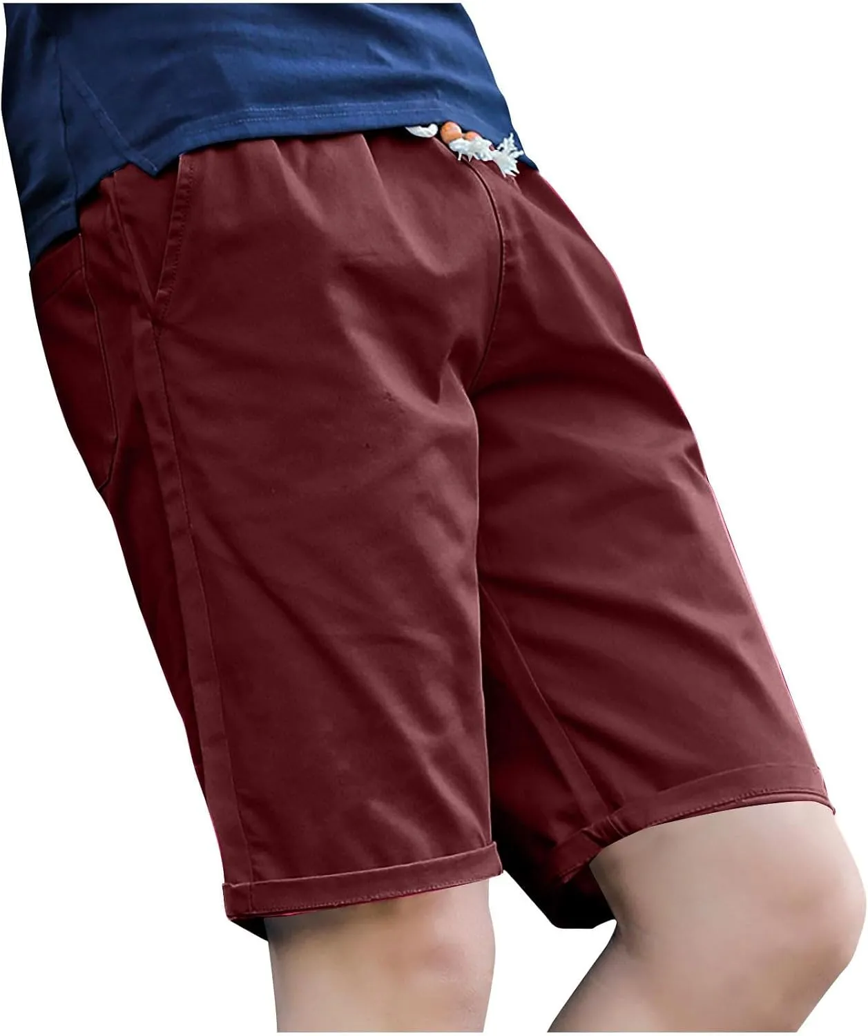 Mens Cotton Linen Shorts Lightweight Casual Shorts Summer Relaxed Fit Daily Wear Shorts Breathable Lounge Bottoms