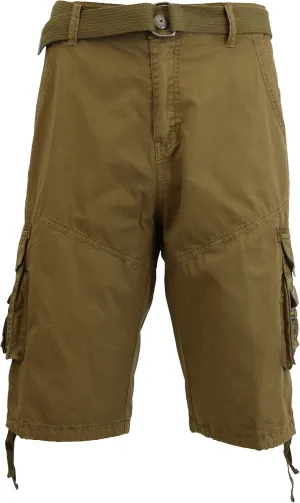 Men's Distressed Vintage Belted Cargo Utility Shorts (Size 30-48)