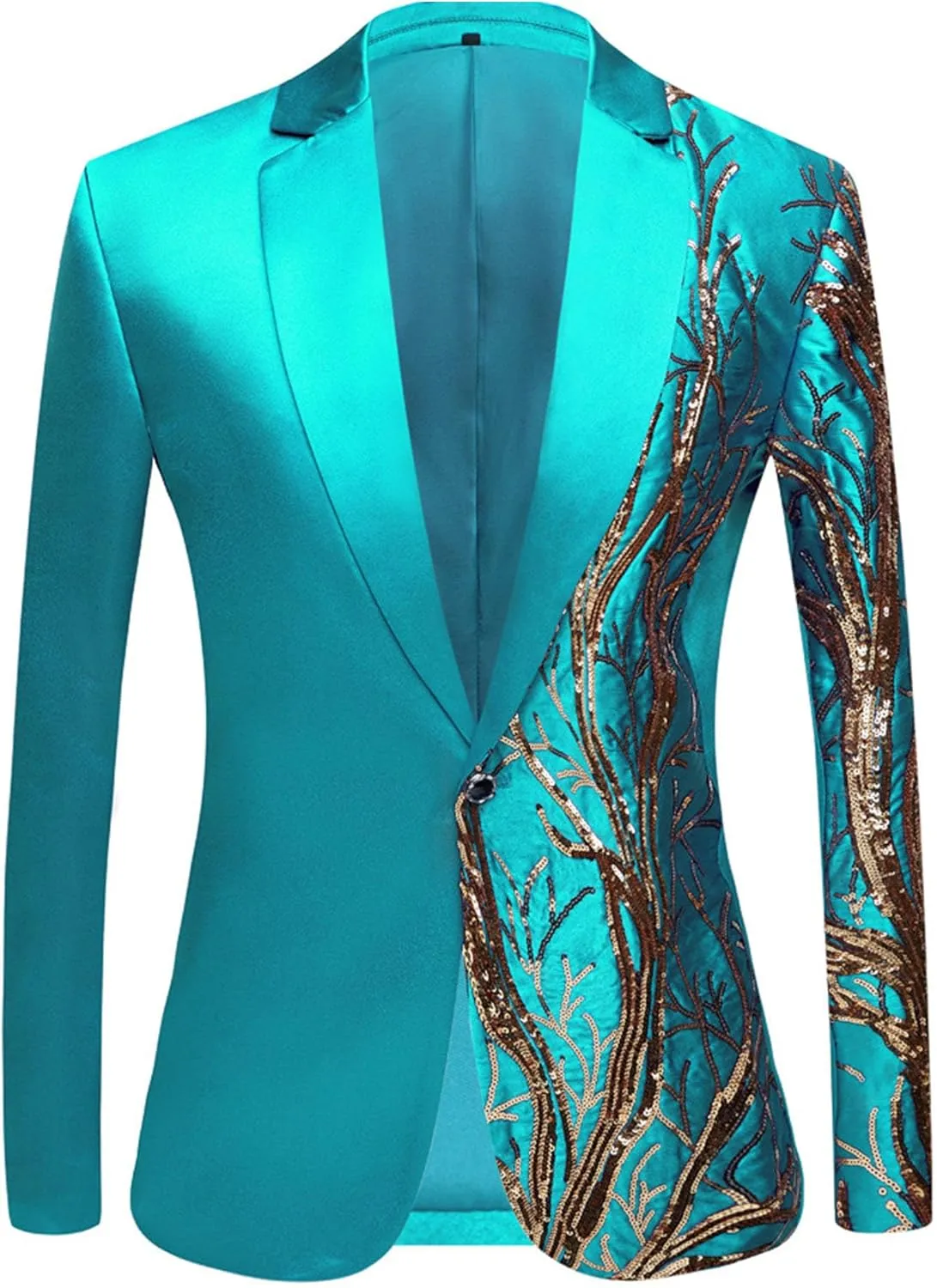 Men's Embroidered Sequin Suit Set 1 Button Slim Fit Prom Sport Coats and Pants Wedding Banquet Blazers Tuxedo