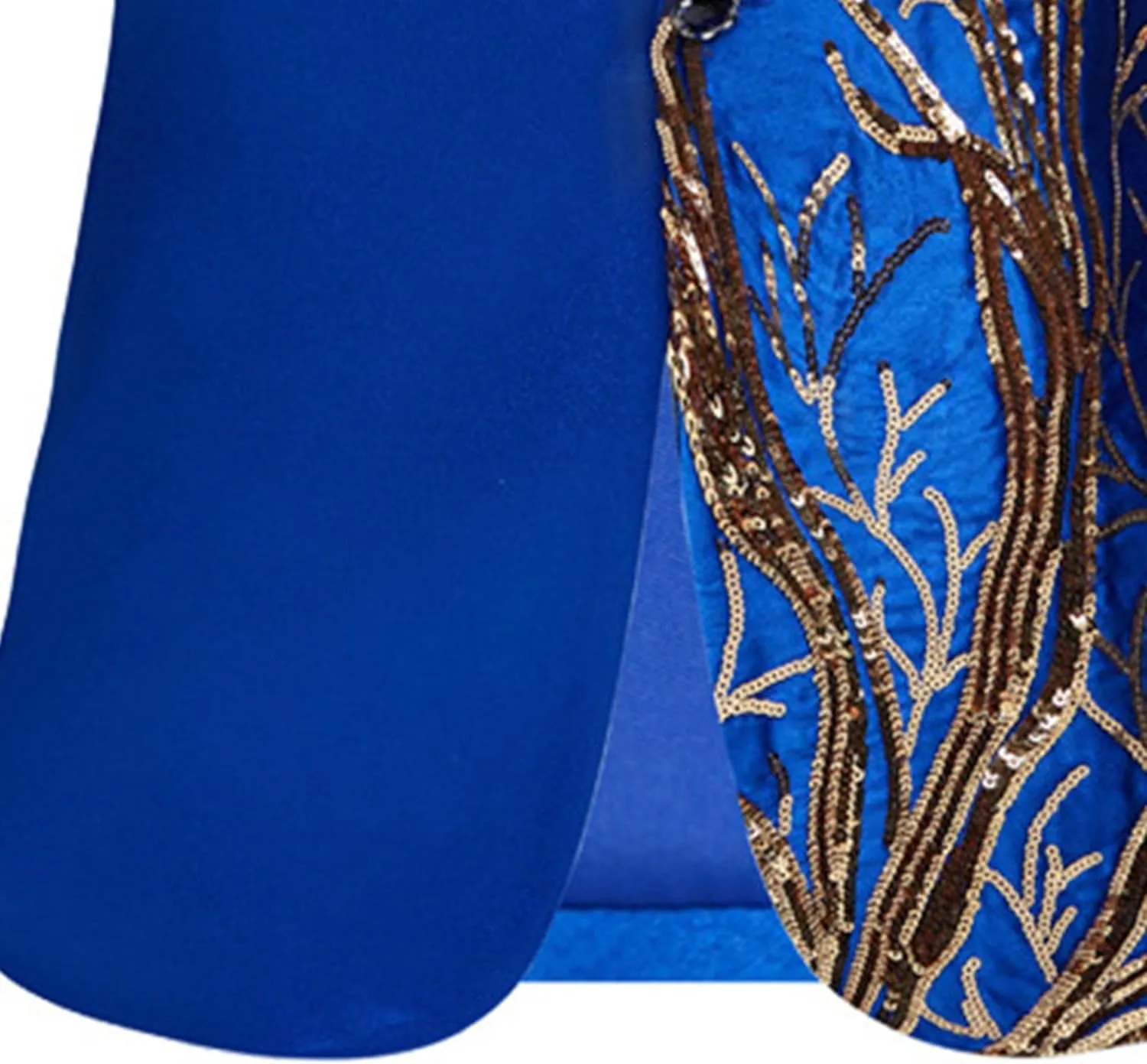 Men's Embroidered Sequin Suit Set 1 Button Slim Fit Prom Sport Coats and Pants Wedding Banquet Blazers Tuxedo