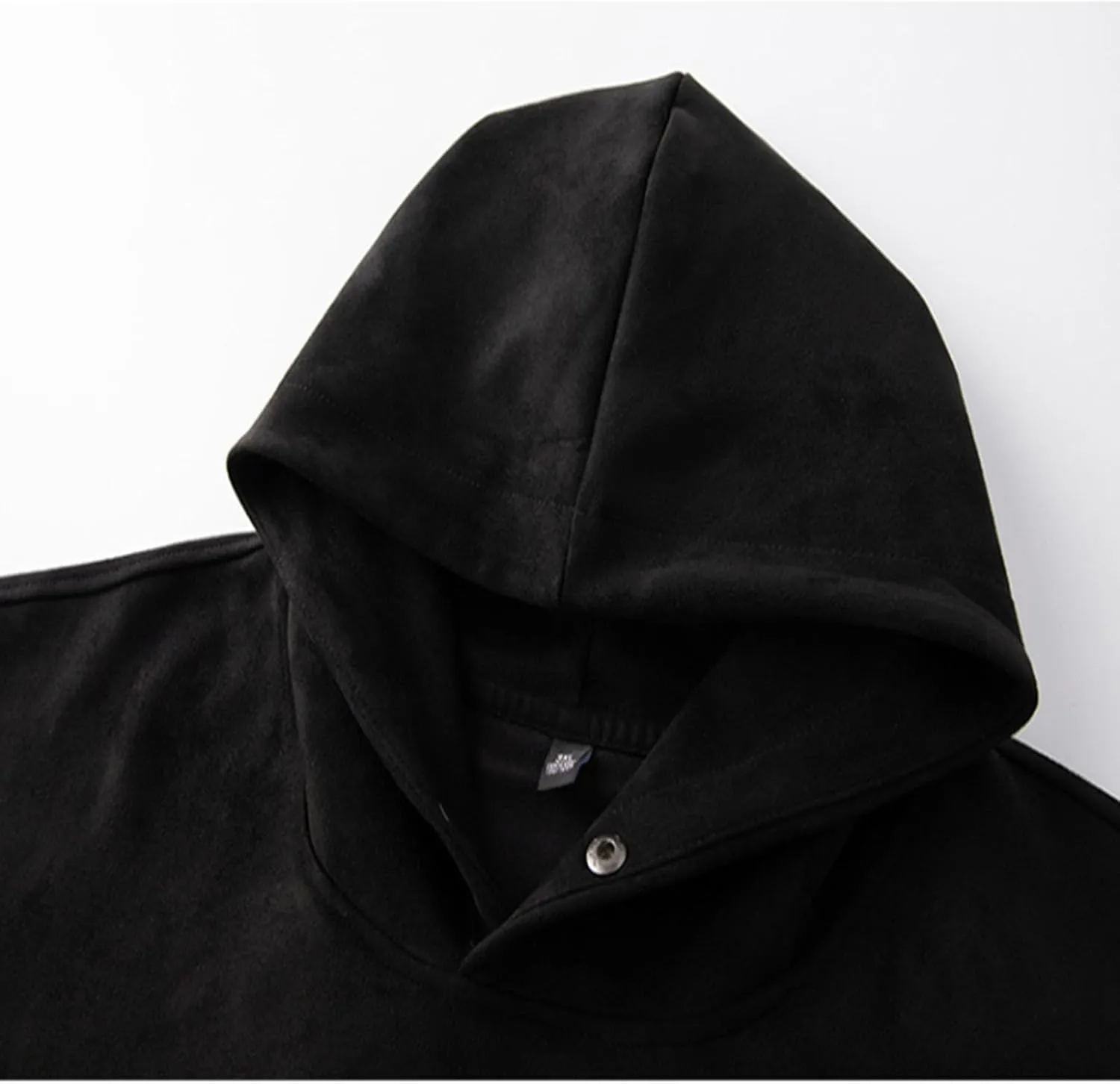 Men's Fleece Pullover Hoodie Boy Sweatshirts Hooded Coat Solid Color Suede Hoodie with Kangaroo Pockets Plus Size
