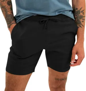 Mens Linen Shorts Casual Cotton Short Pants Summer Classic Beach Shorts Elastic Waist Drawstring Shorts with Pockets
