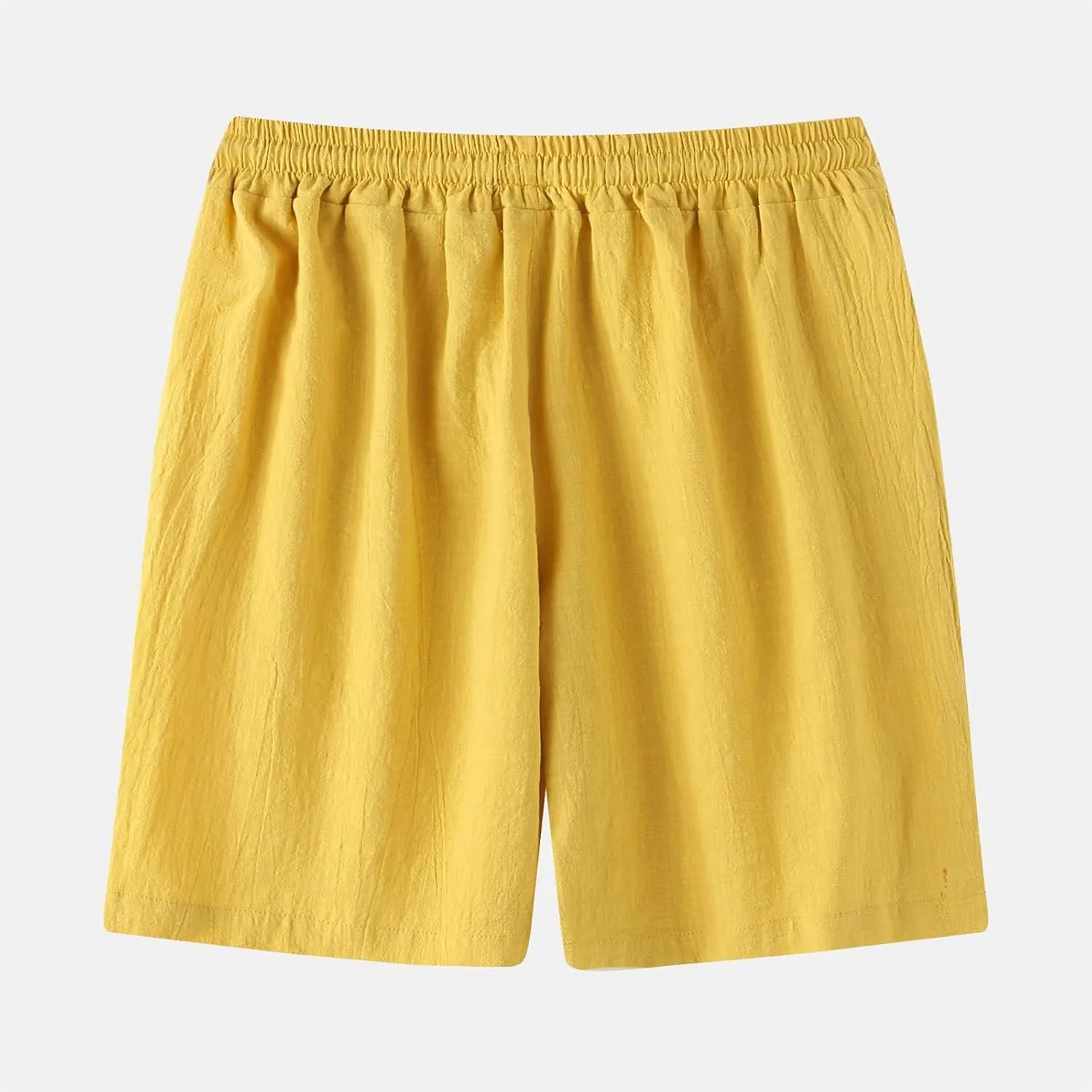 Men's Linen Shorts Casual Elastic Relaxed Fit Drawstring Lounge Shorts Summer Lightweight Beach Hawaii Shorts for Men