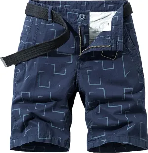 Mens Linen Shorts Stylish Plaid Buckle Zipper Cargo Shorts Pockets Outdoor Fashion Work Utility Tooling Shorts