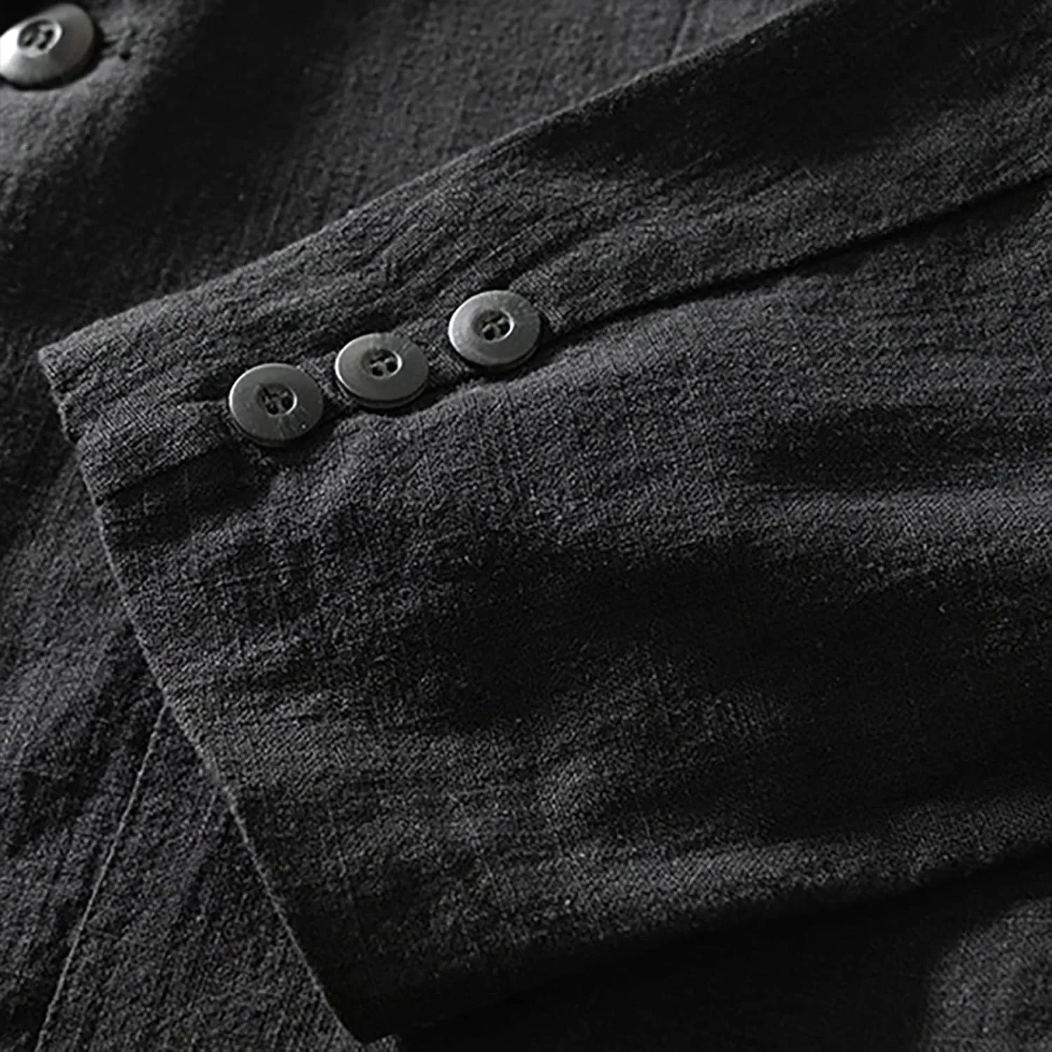 Mens Loose Fit Linen Cotton Casual Blazers Lightweight Button Down Sport Coats Lapel Collar Summer Suit Blazer Jacket