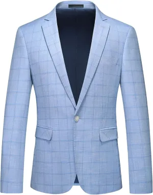Men's Plaid Blazer Sport Coats Jackets Slim Fit Lightweight Casual Checkered Blazer for Men
