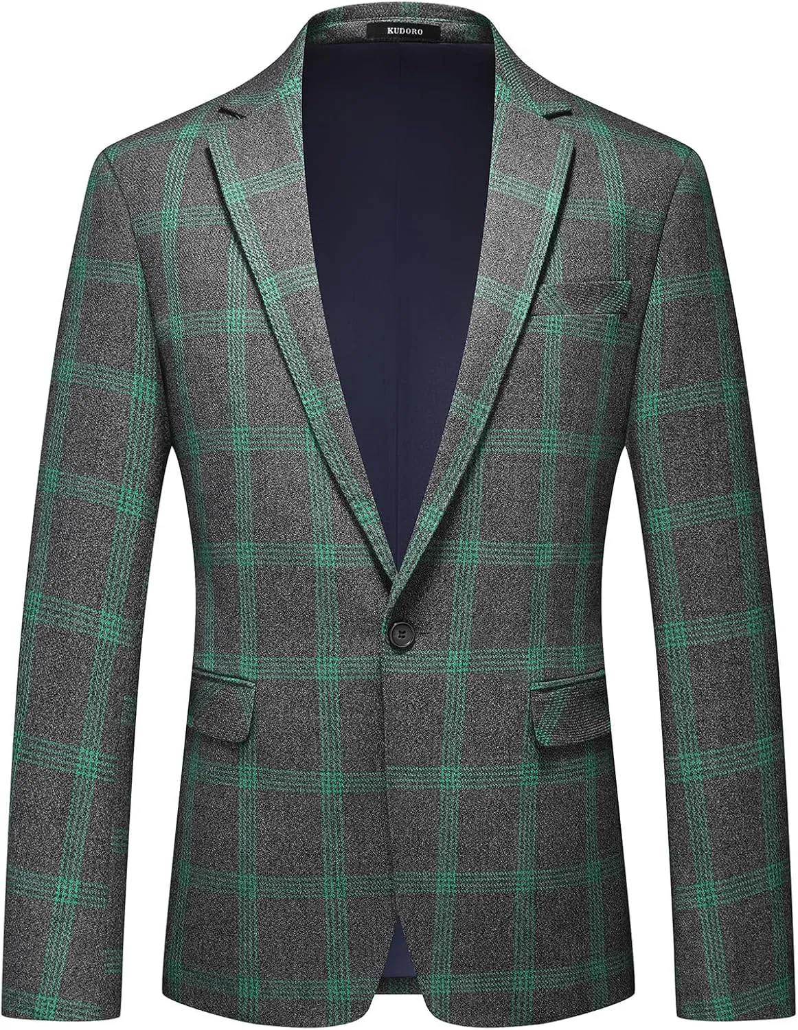 Mens Plaid Blazer Sports Coat Casual Slim Fit Checkered Blazer for Men Wedding