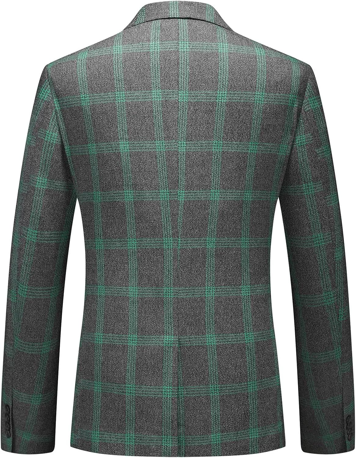 Mens Plaid Blazer Sports Coat Casual Slim Fit Checkered Blazer for Men Wedding