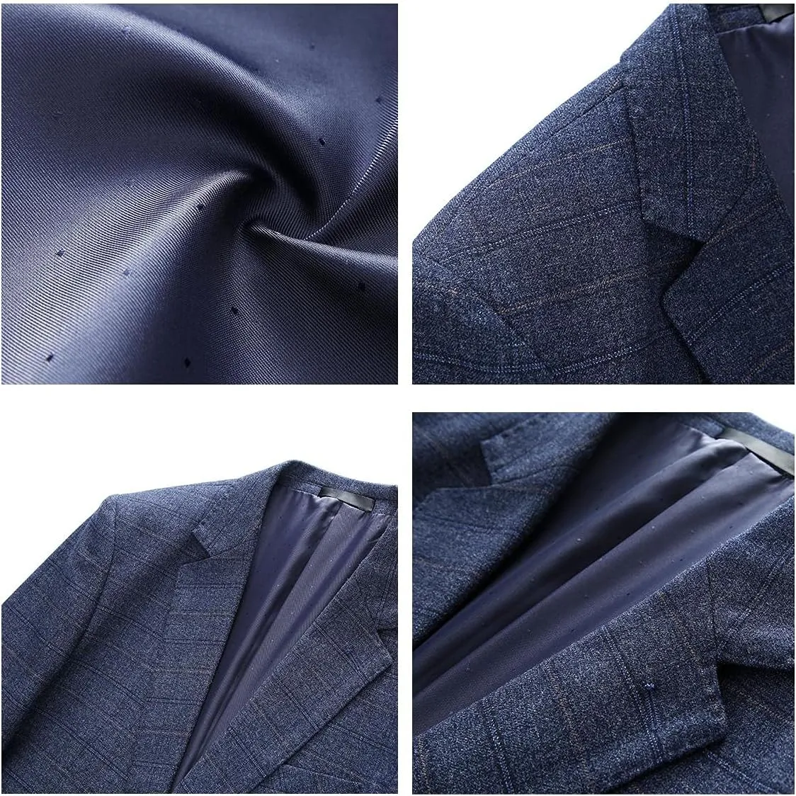 Mens Plaid Blazer Sports Coat Casual Slim Fit Checkered Blazer for Men Wedding