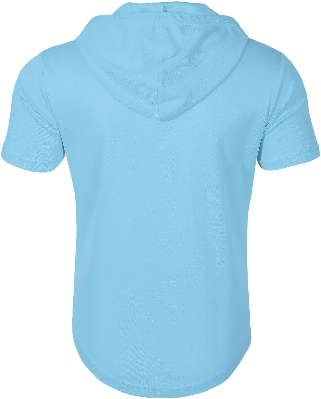 Mens Quarter Zip Hoodies Short Sleeve Shirts with Drawstring Casual Lightweight Muscle Workout Athletic Hooded Tshirt