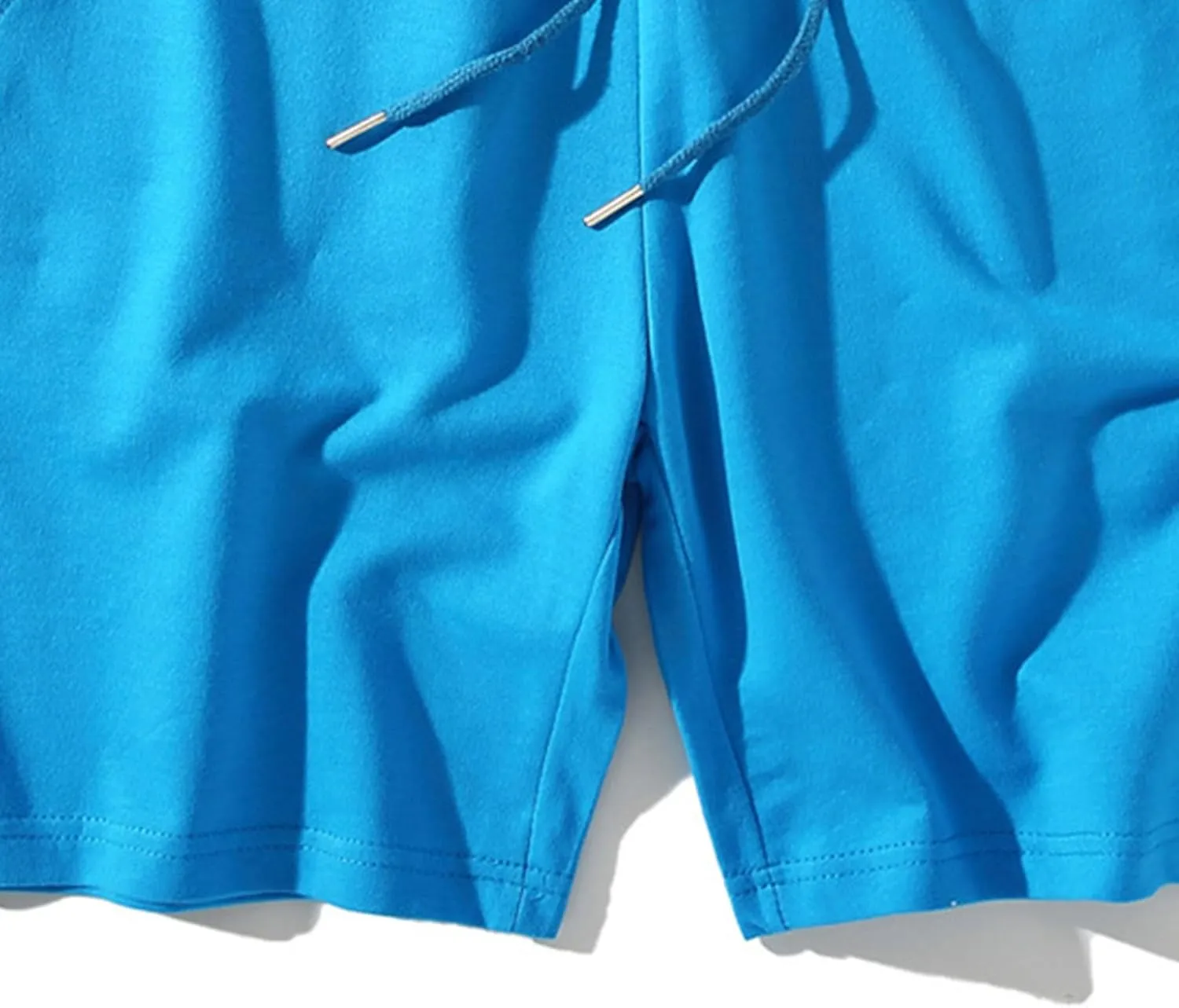 Men's Retro Knitted Summer Fitness Cotton Shorts Casual Drawstring Elastic Jogger Gym Shorts Workout Lounge Shorts