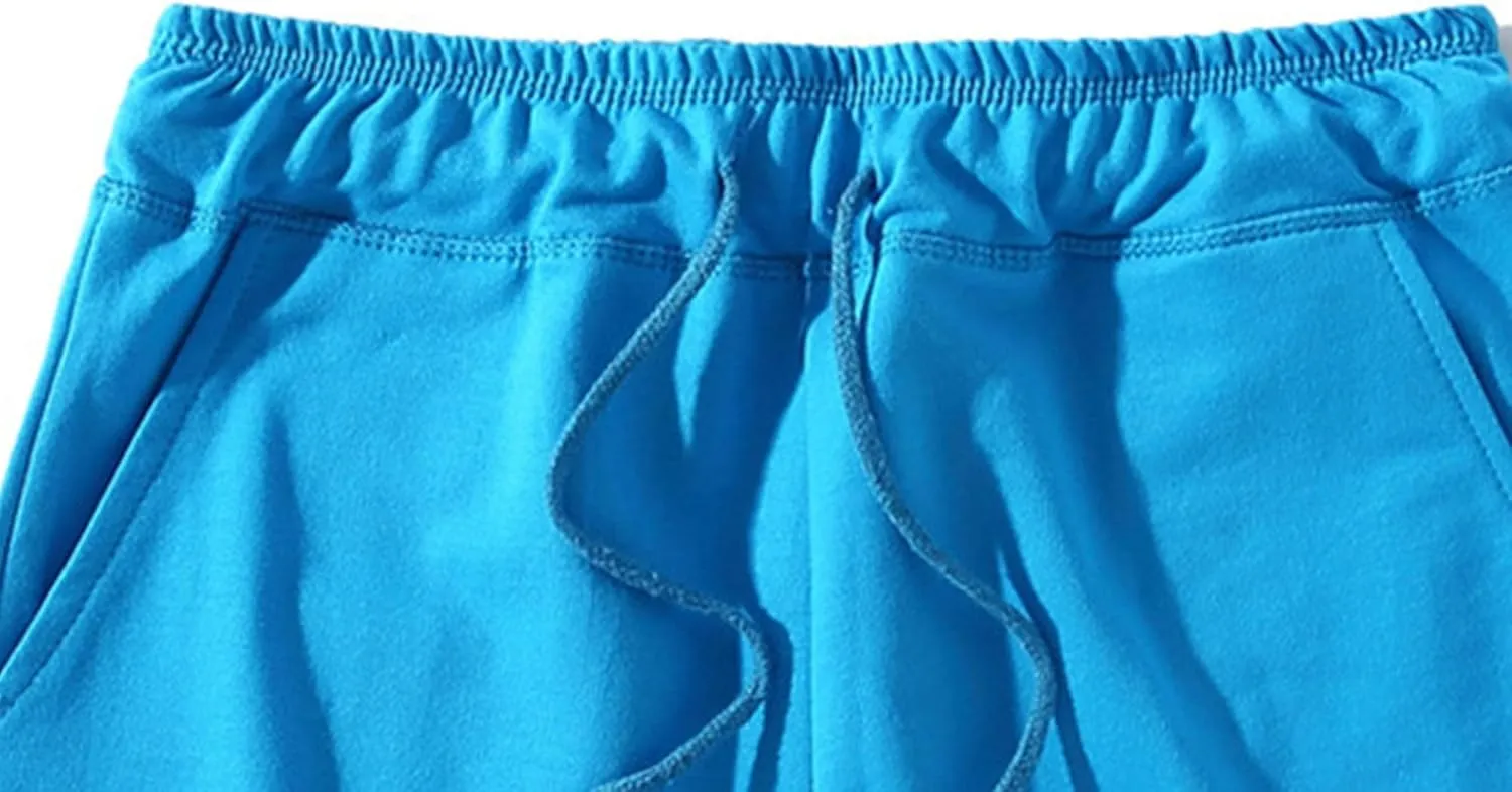 Men's Retro Knitted Summer Fitness Cotton Shorts Casual Drawstring Elastic Jogger Gym Shorts Workout Lounge Shorts