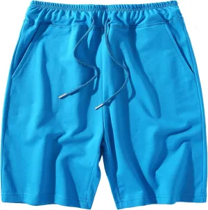 Men's Retro Knitted Summer Fitness Cotton Shorts Casual Drawstring Elastic Jogger Gym Shorts Workout Lounge Shorts