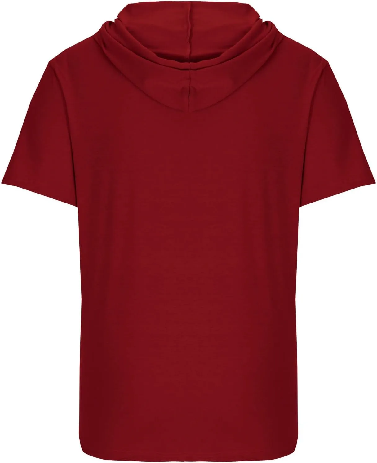 Mens Short Sleeve Hoodie Sweatshirts Drawstring Hooded Pullover Sports Tops