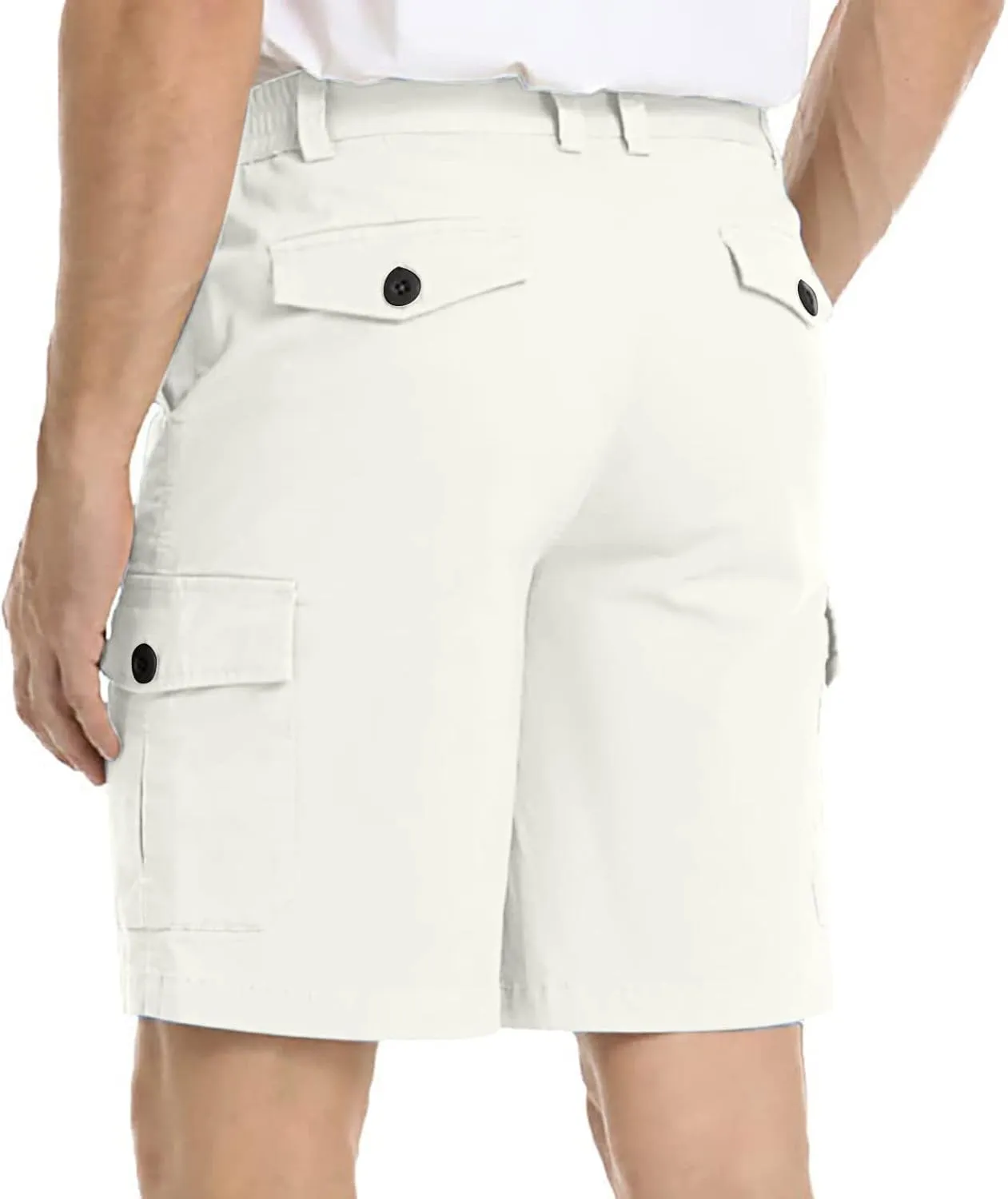 Mens Shorts Casual Flat-Front Multi Pockets Cargo Shorts Stylish Premium Twill Solid Work Utility Tooling Shorts