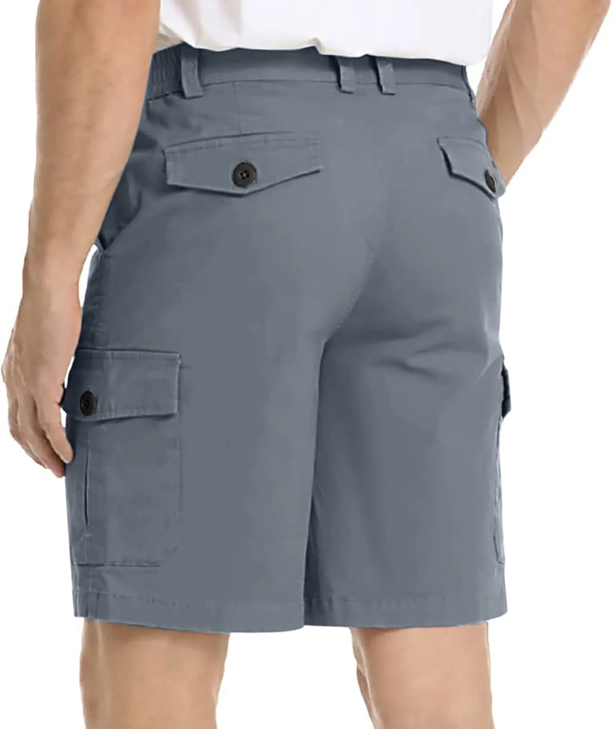 Mens Shorts Casual Flat-Front Multi Pockets Cargo Shorts Stylish Premium Twill Solid Work Utility Tooling Shorts