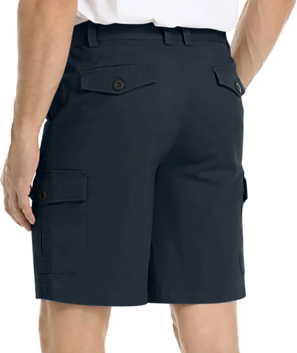 Mens Shorts Casual Flat-Front Multi Pockets Cargo Shorts Stylish Premium Twill Solid Work Utility Tooling Shorts