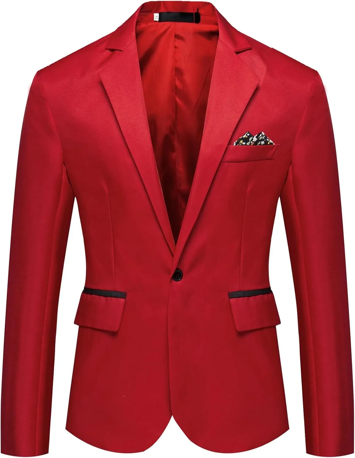 Mens Slim Fit Peak Lapel Blazer Suit Jacket, Lightweight Sports Coat and Dress Jacket, Single Button for Casual Daily Wear