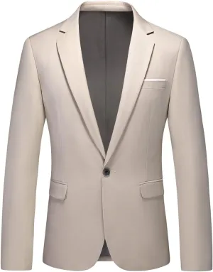 Men's Suit Blazer Jacket Slim Fit Casual One Button Lightweight Sport Coats Formal Dress Daily Business Suit Jacket