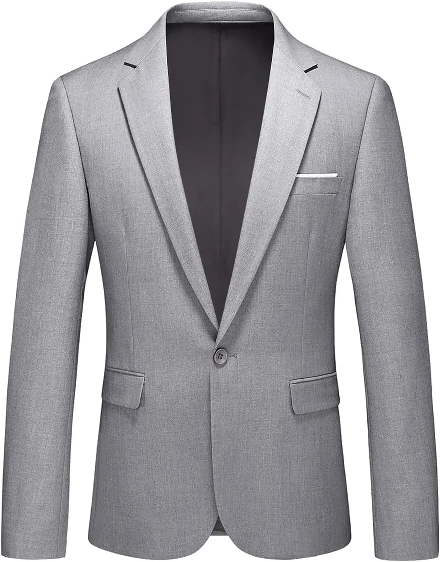 Men's Suit Blazer Jacket Slim Fit Casual One Button Lightweight Sport Coats Formal Dress Daily Business Suit Jacket