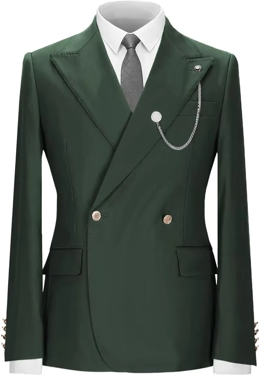 Mens Suit Blazer Slim Fit Two Button Sport Coat Casual Suit Jacket Peak Lapel Wedding Business Suit Blazer(1 Jacket)