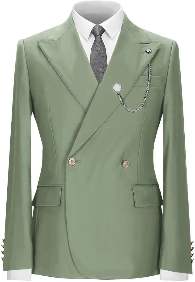 Mens Suit Blazer Slim Fit Two Button Sport Coat Casual Suit Jacket Peak Lapel Wedding Business Suit Blazer(1 Jacket)