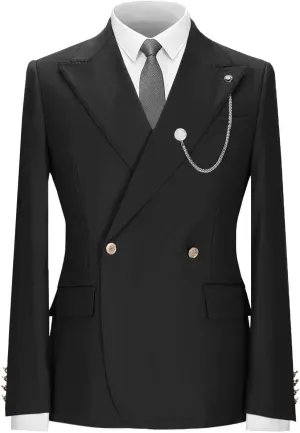 Mens Suit Blazer Slim Fit Two Button Sport Coat Casual Suit Jacket Peak Lapel Wedding Business Suit Blazer(1 Jacket)