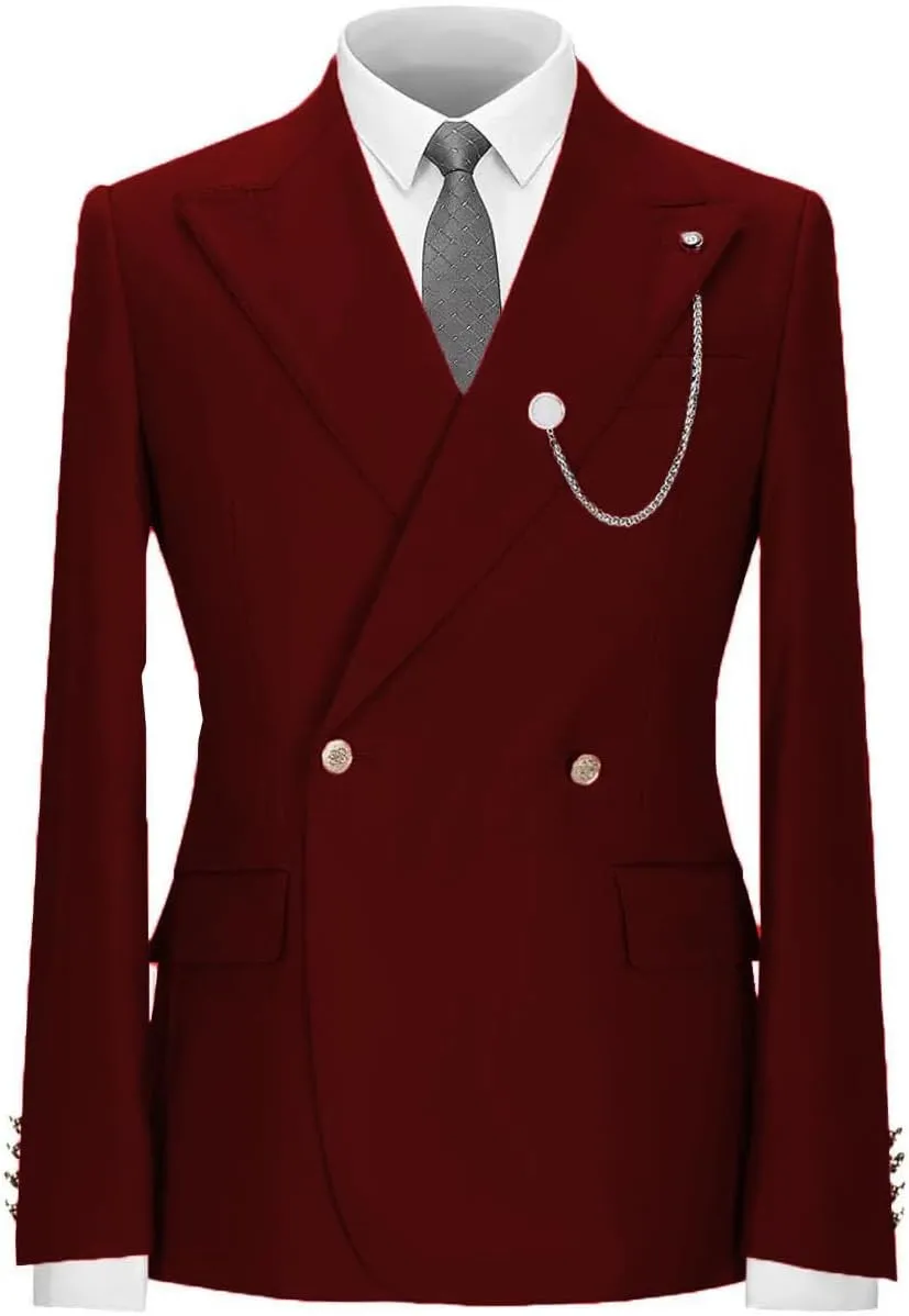 Mens Suit Blazer Slim Fit Two Button Sport Coat Casual Suit Jacket Peak Lapel Wedding Business Suit Blazer(1 Jacket)