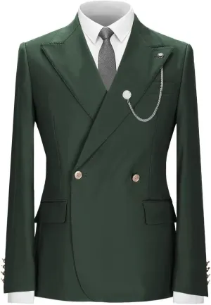 Mens Suit Blazer Slim Fit Two Button Sport Coat Casual Suit Jacket Peak Lapel Wedding Business Suit Blazer(1 Jacket)