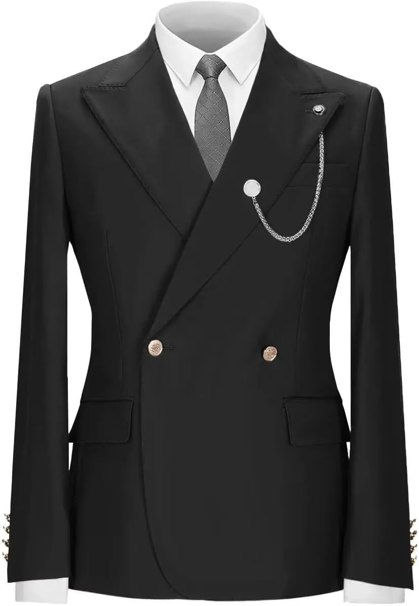 Mens Suit Blazer Slim Fit Two Button Sport Coat Casual Suit Jacket Peak Lapel Wedding Business Suit Blazer(1 Jacket)