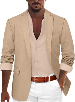 Mens Suit Jacket Gym Sport Coats Slim Fit Business Office Work Blazers Lightweight Open Front Stretch Work Cardigan