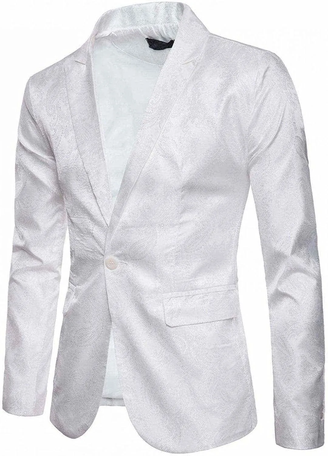Mens Suit Jacket Slim Fit Blazer One Button Notch Collar Court Style Embroidered Banquet Evening Party Gentleman Shirts
