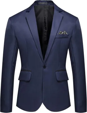 Mens Suit Jackets, Casual One Button Slim Fit Blazers Suit Separates Coat, Sport Coats Pockets Wedding Party
