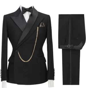 Mens Suit Slim Fit - 2 Piece Suits for Men Peak Lapel Wedding Suits One Button Tuxedo Blazer & Pants
