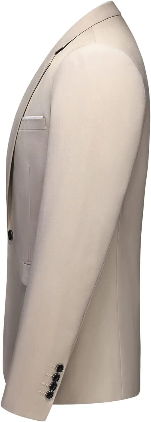 Mens Suits 3 Pieces Slim Fit One Button Solid Suit Blazers for Business Wedding Formal Prom Tuxedo Blazer Vest & Pant Set