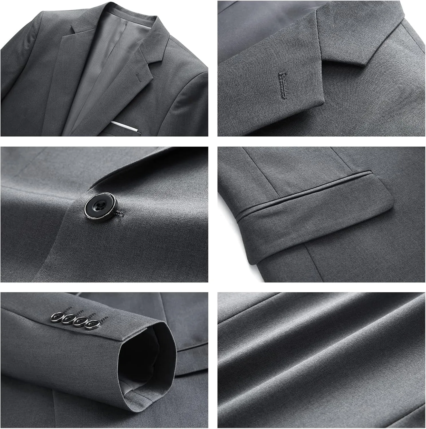 Mens Suits 3 Pieces Slim Fit One Button Solid Suit Blazers for Business Wedding Formal Prom Tuxedo Blazer Vest & Pant Set