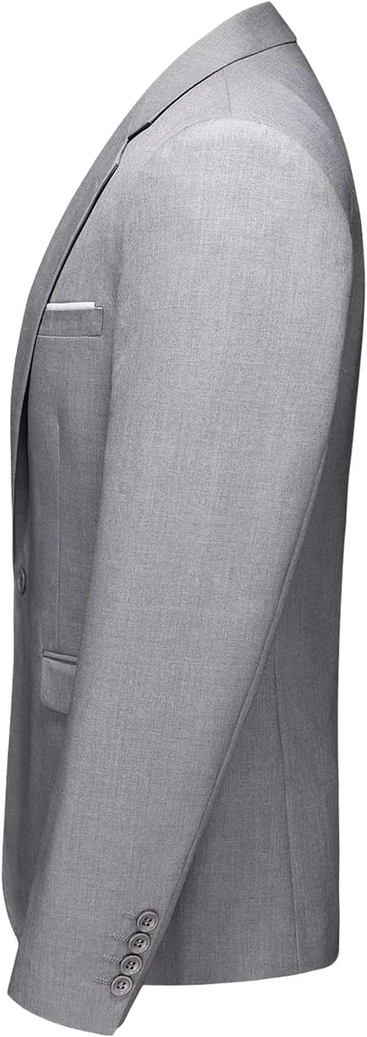 Mens Suits 3 Pieces Slim Fit One Button Solid Suit Blazers for Business Wedding Formal Prom Tuxedo Blazer Vest & Pant Set