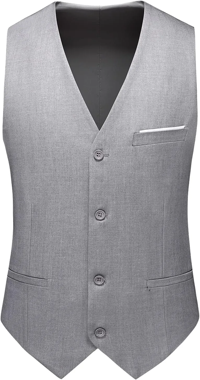 Mens Suits 3 Pieces Slim Fit One Button Solid Suit Blazers for Business Wedding Formal Prom Tuxedo Blazer Vest & Pant Set