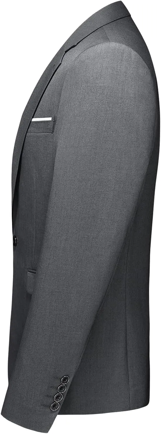 Mens Suits 3 Pieces Slim Fit One Button Solid Suit Blazers for Business Wedding Formal Prom Tuxedo Blazer Vest & Pant Set